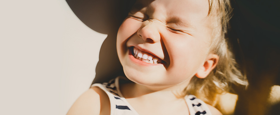 Child Squinting in Sun